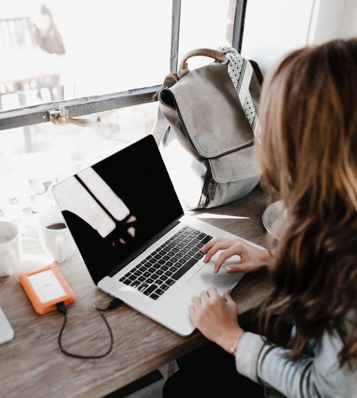 Student studying from home